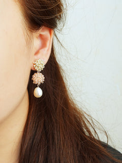 Richele Earrings in Champagne Pink Model