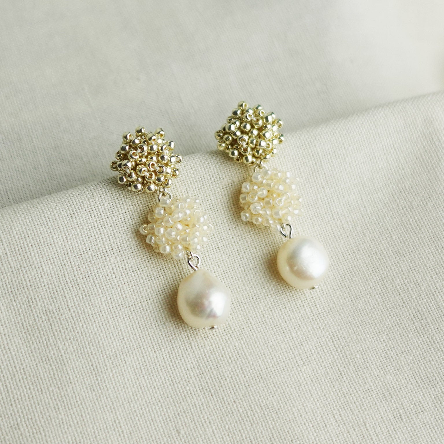 Richele Earrings in Ivory Front