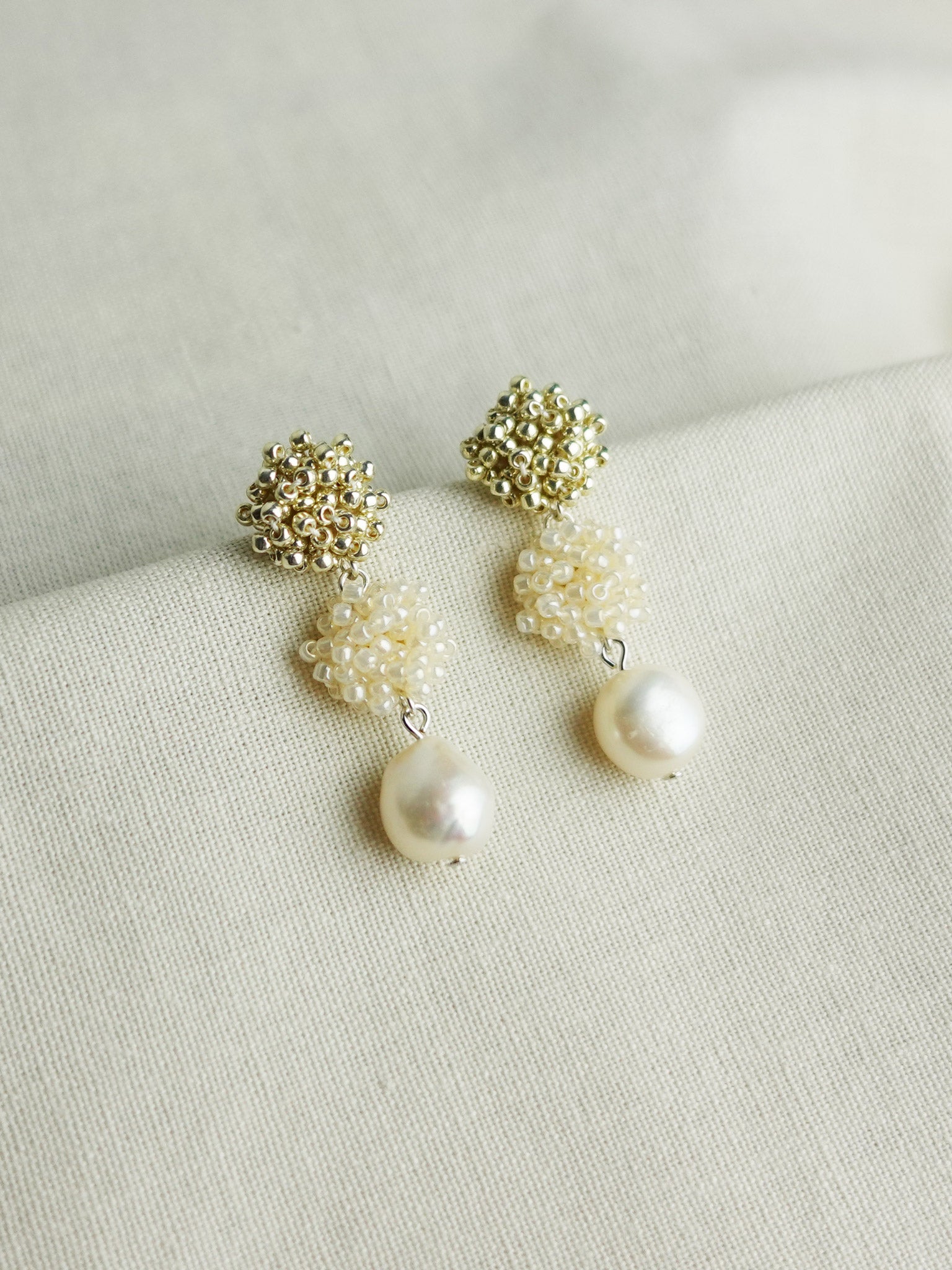 Richele Earrings in Ivory Front