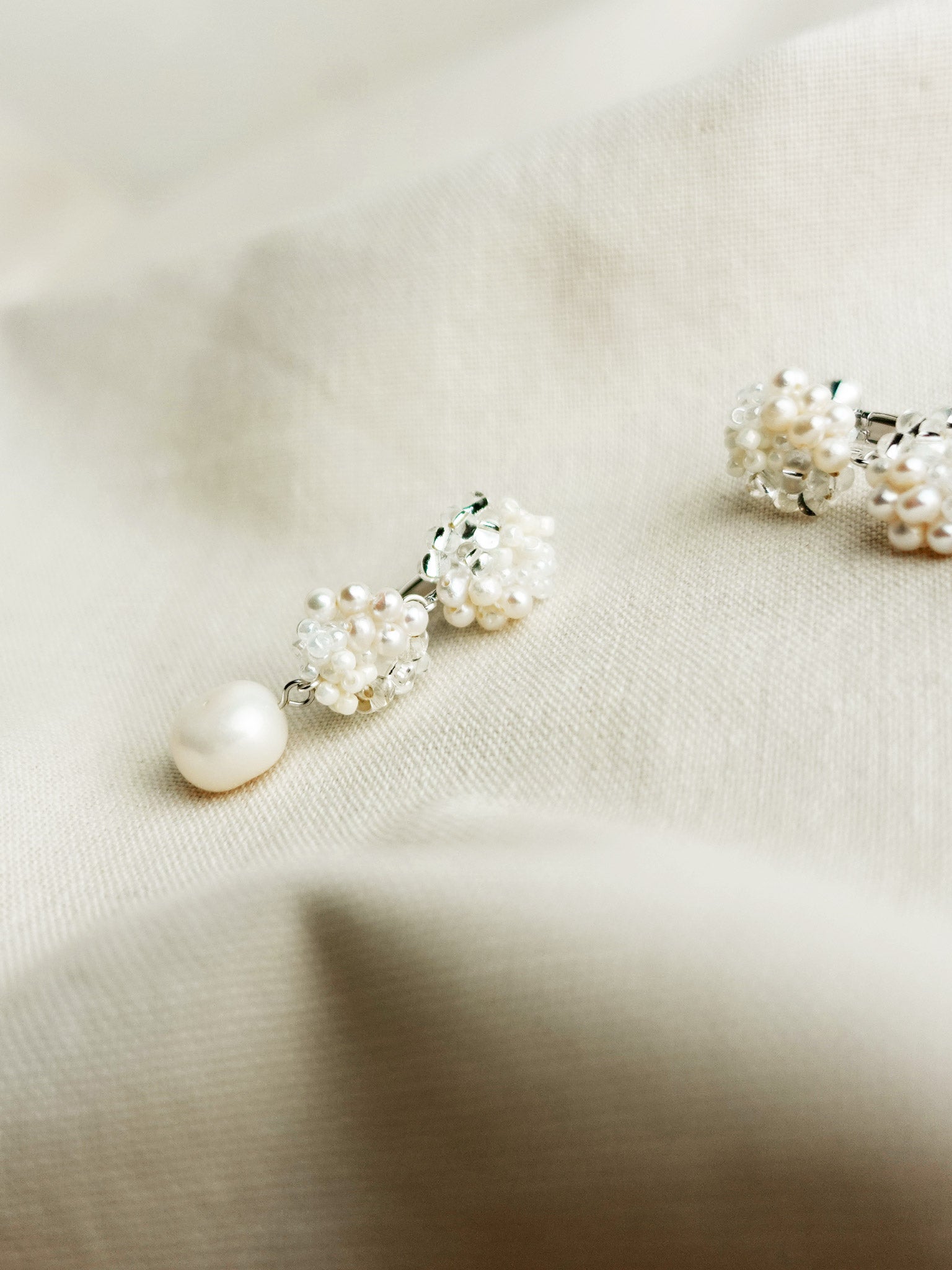 Richele Marshmallow Clip-on Earrings Left