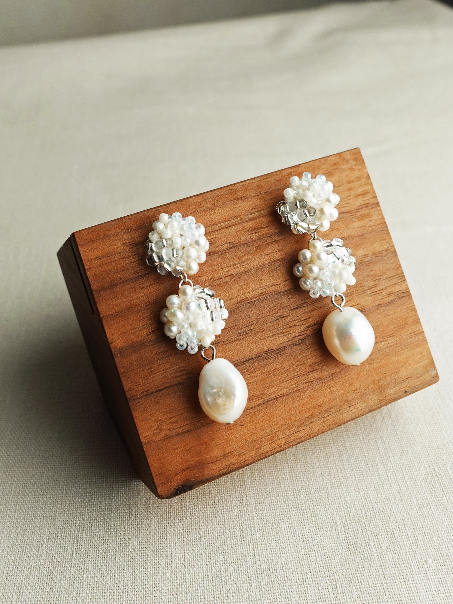 Richele Marshmallow Earrings Display Left