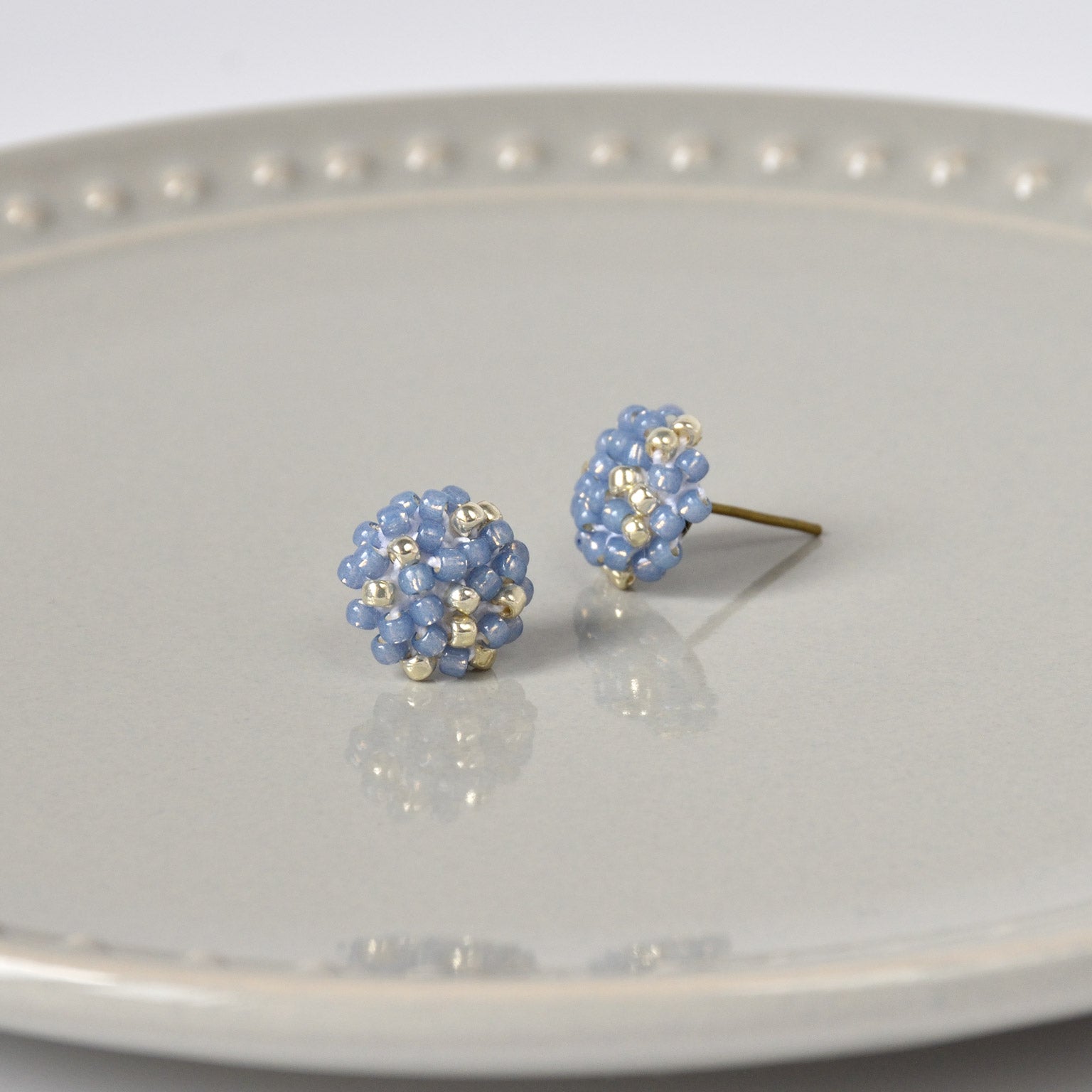 Star Dust Petite Studs in Blue Left