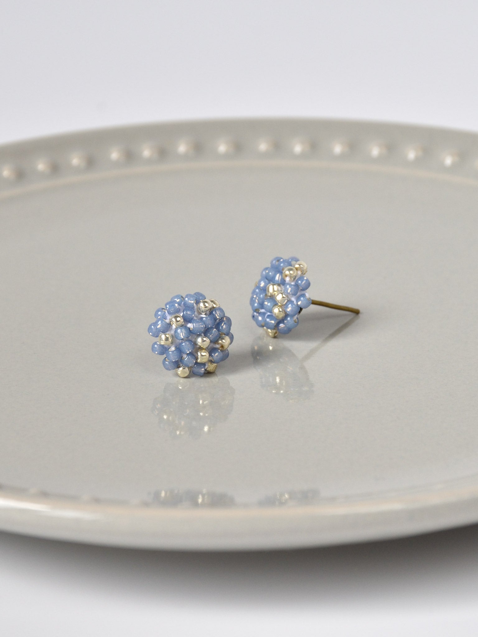 Star Dust Petite Studs in Blue Left