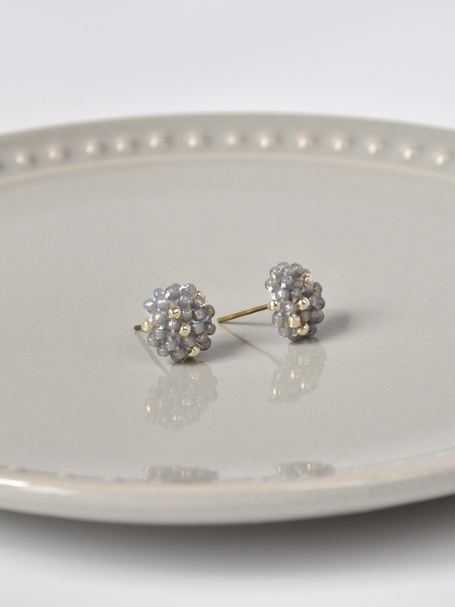 Star Dust Petite Studs in Grey Right
