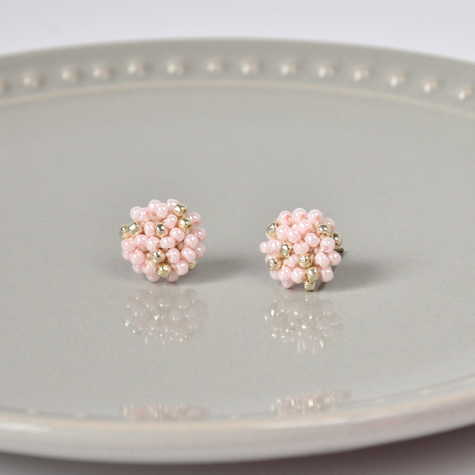 Star Dust Petite Studs in Pink Front