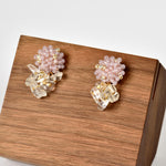 Sereia Quartz Clusters Drop Earrings in Purple Front