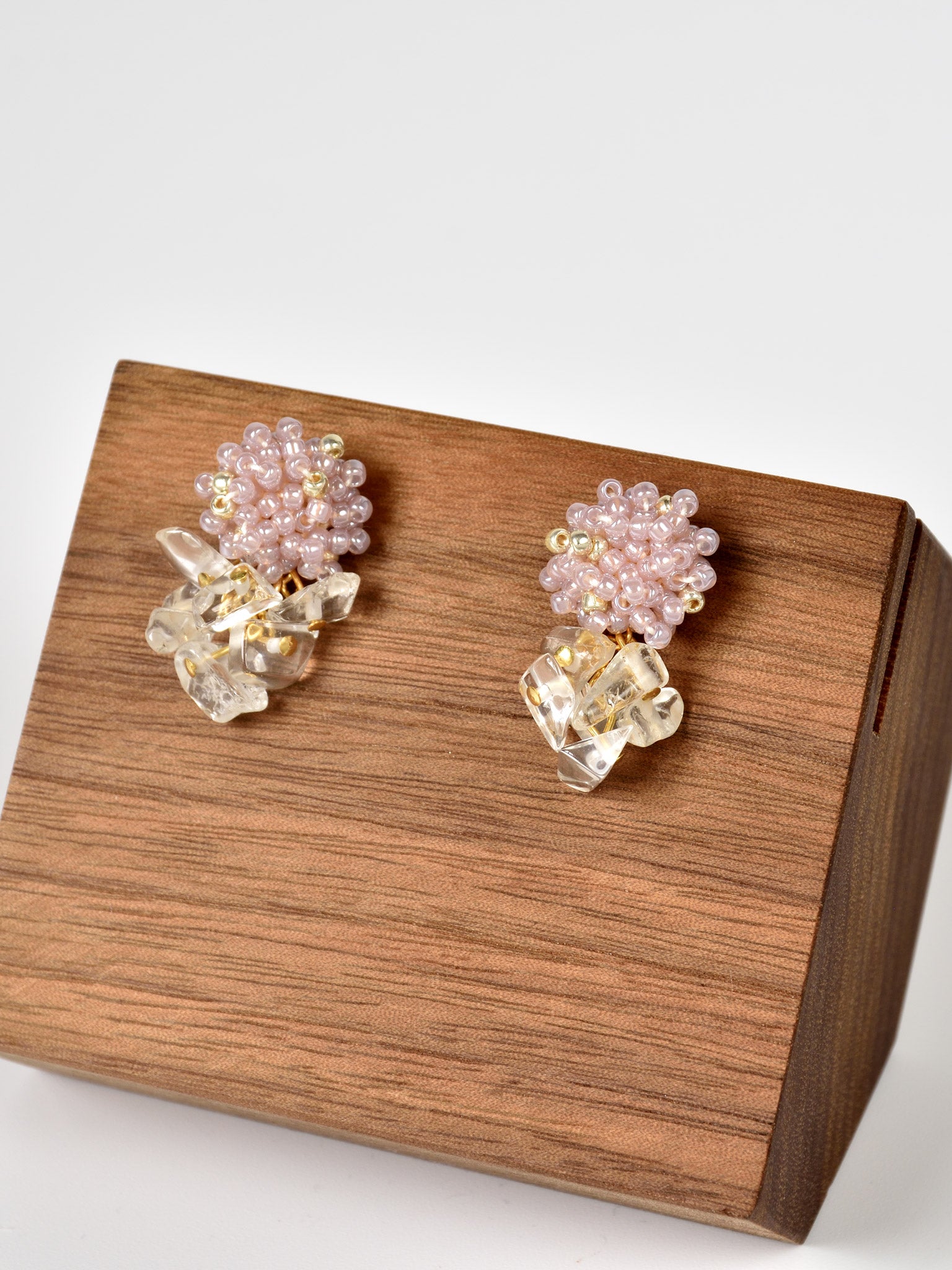 Sereia Quartz Clusters Drop Earrings in Purple Front