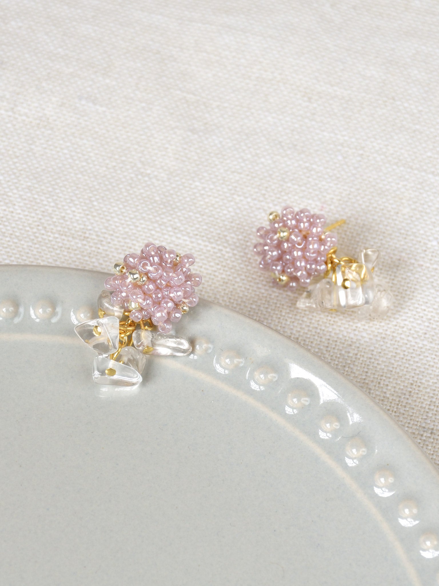 Sereia Quartz Clusters Drop Earrings in Purple Top 2
