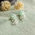Sereia Quartz Earrings in Mint Green Left