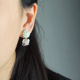 Sereia Quartz Earrings in Mint Green Model