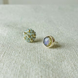 Smoke Grey Labradorite Stud Earrings I Front 1