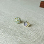 Smoke Grey Labradorite Stud Earrings I Front 2
