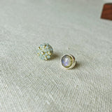 Smoke Grey Labradorite Stud Earrings I Front 2