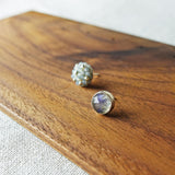 Smoke Grey Labradorite Stud Earrings II Side