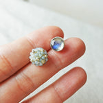 Smoke Grey Labradorite Stud Earrings II Hand