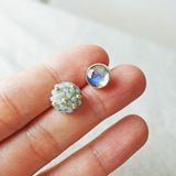 Smoke Grey Labradorite Stud Earrings II Hand