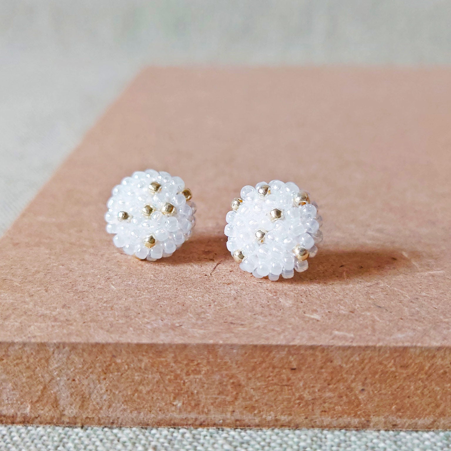 Star Dust Delica Stud Earrings Board Front