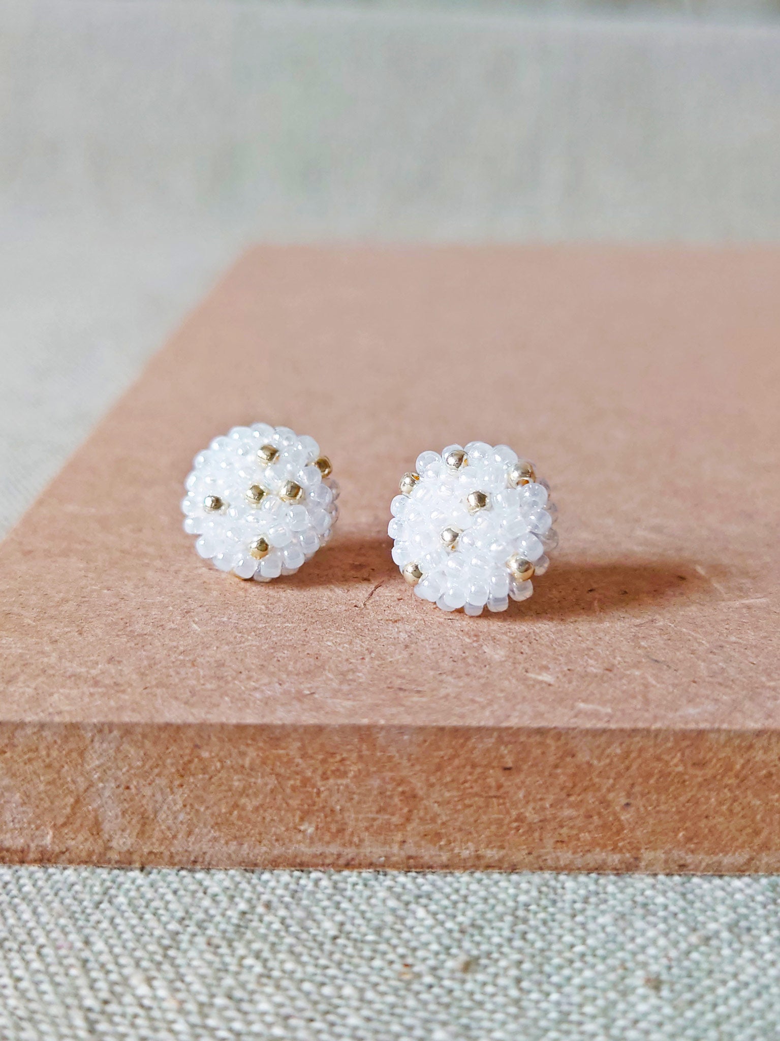 Star Dust Delica Stud Earrings Board Front