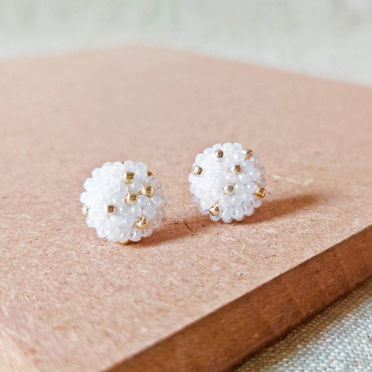 Star Dust Delica Stud Earrings Board Side