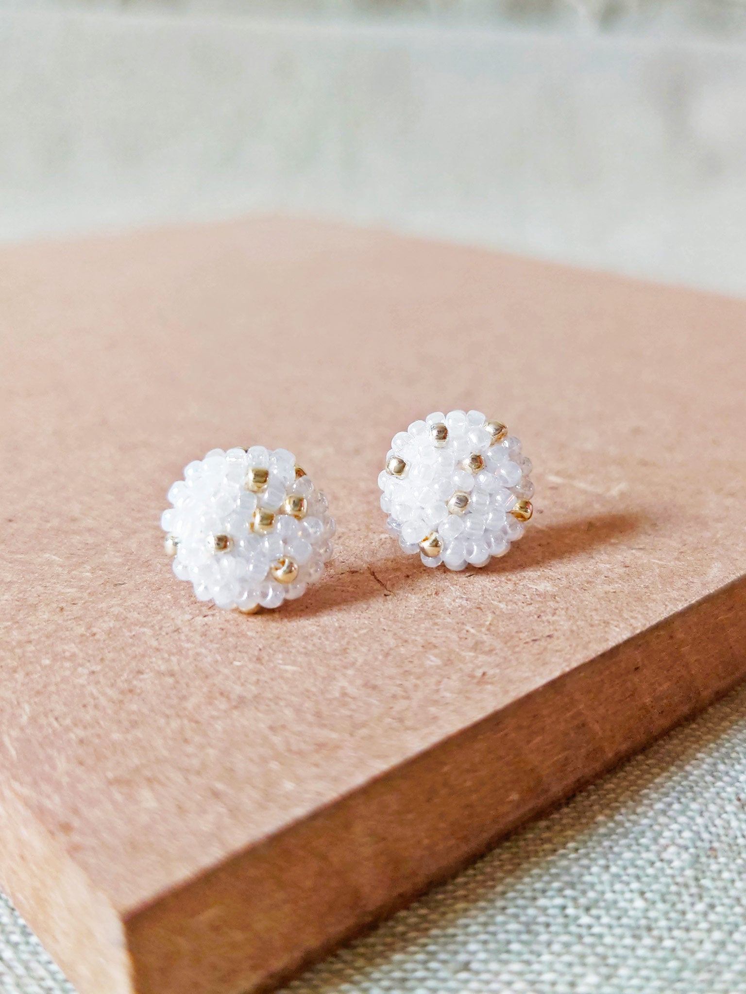 Star Dust Delica Stud Earrings Board Side