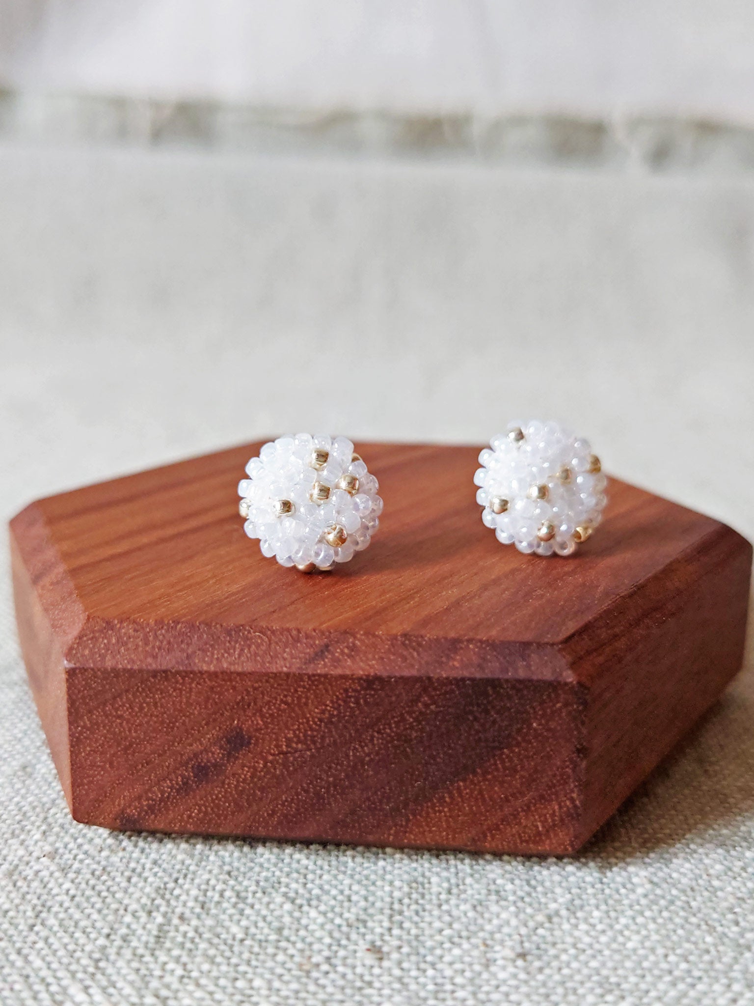 Star Dust Delica Stud Earrings Display