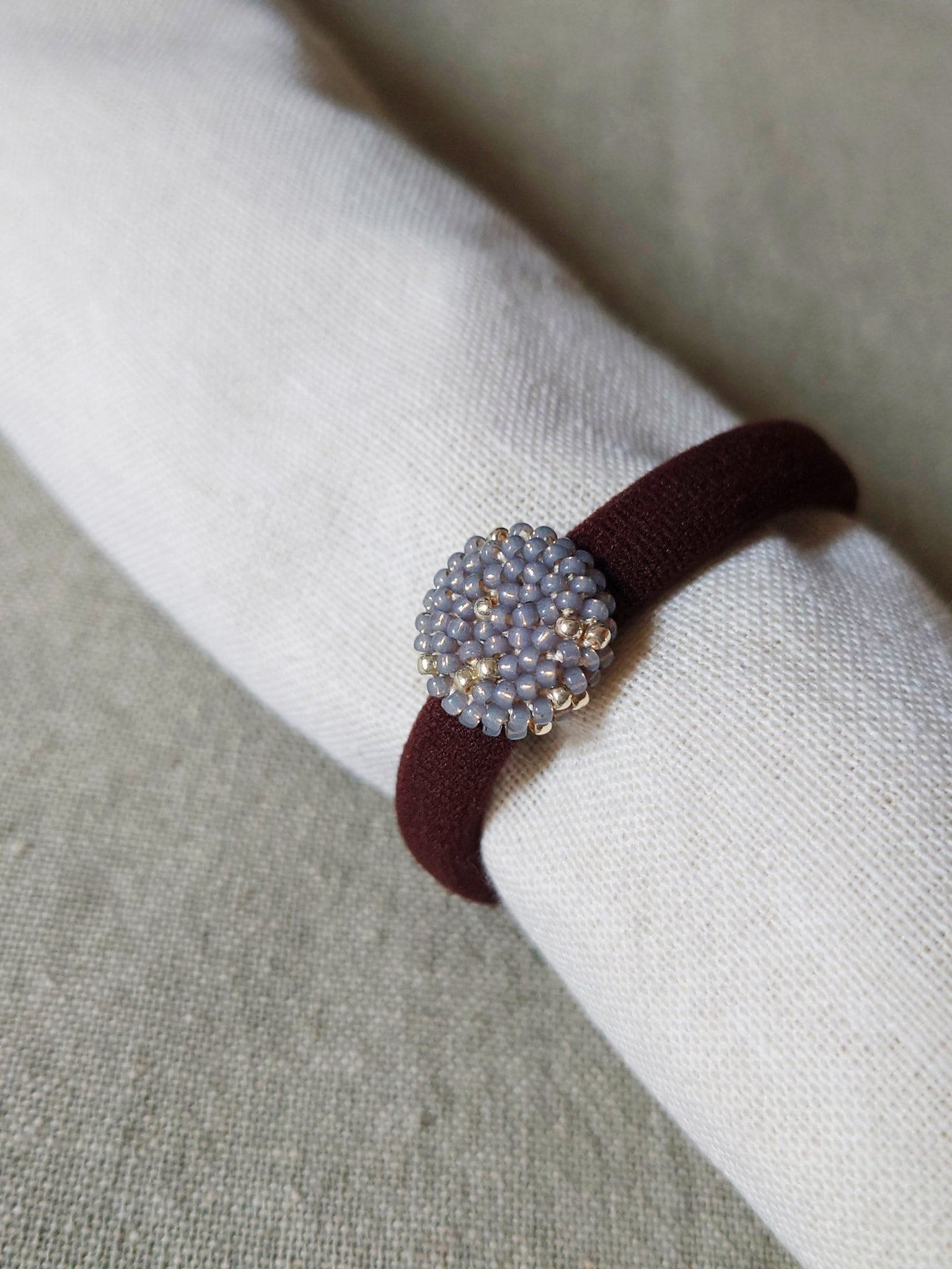 Star Dust Hair Tie in Grey Top