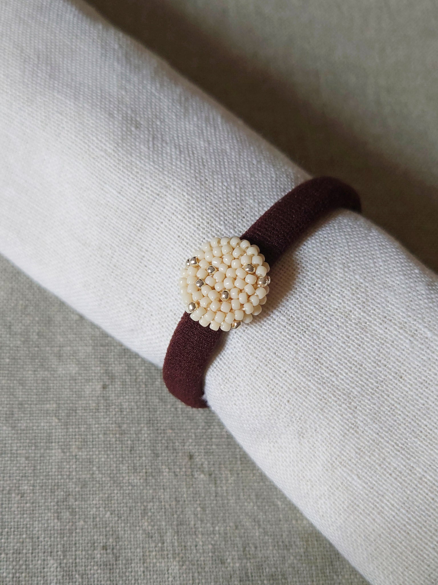 Star Dust Hair Tie in Milk White Top