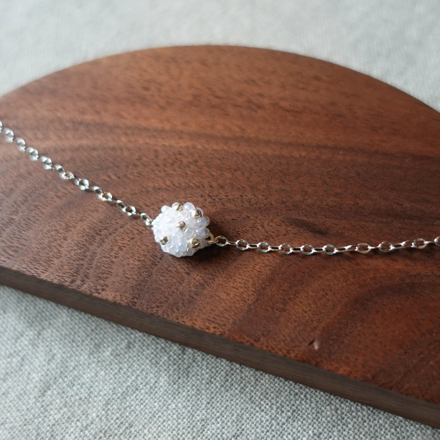 Star Dust Initials Bracelet in White Front