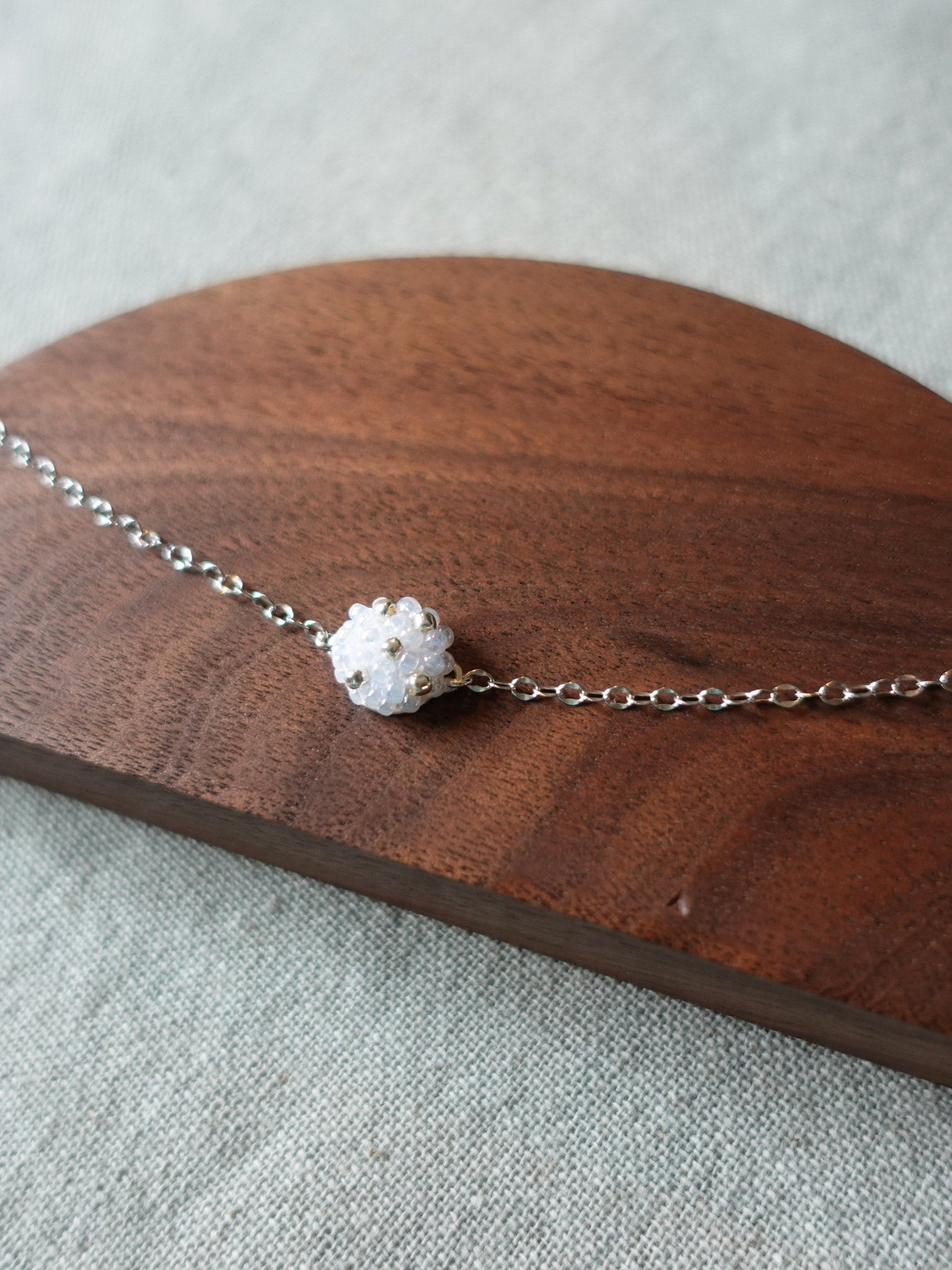 Star Dust Initials Bracelet in White Front