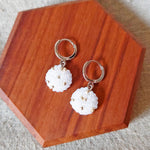 Star Dust Pendant Earrings in White Display Top