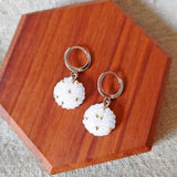 Star Dust Pendant Earrings in White Display Top