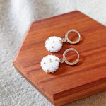 Star Dust Pendant Earrings in White Right