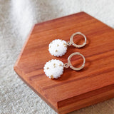 Star Dust Pendant Earrings in White Right