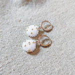 Star Dust Pendant Earrings in White Side