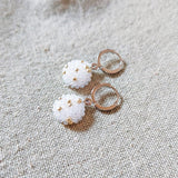 Star Dust Pendant Earrings in White Side