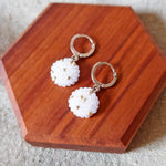 Star Dust Pendant Earrings in White Top Side