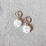 Star Dust Pendant Earrings in White Top