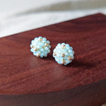 Star Dust Petite Earrings in Blue Display Front 1