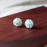 Star Dust Petite Earrings in Blue Display Front 2