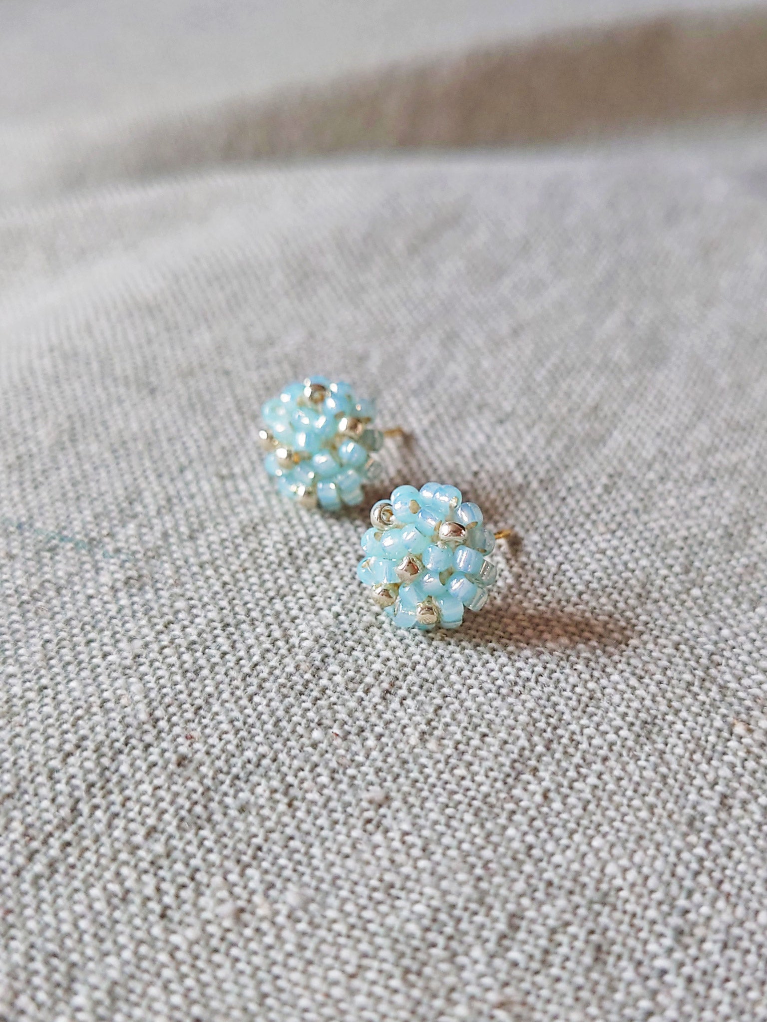 Star Dust Petite Earrings in Blue Front