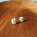 Star Dust Petite Earrings in Milk White Front 2
