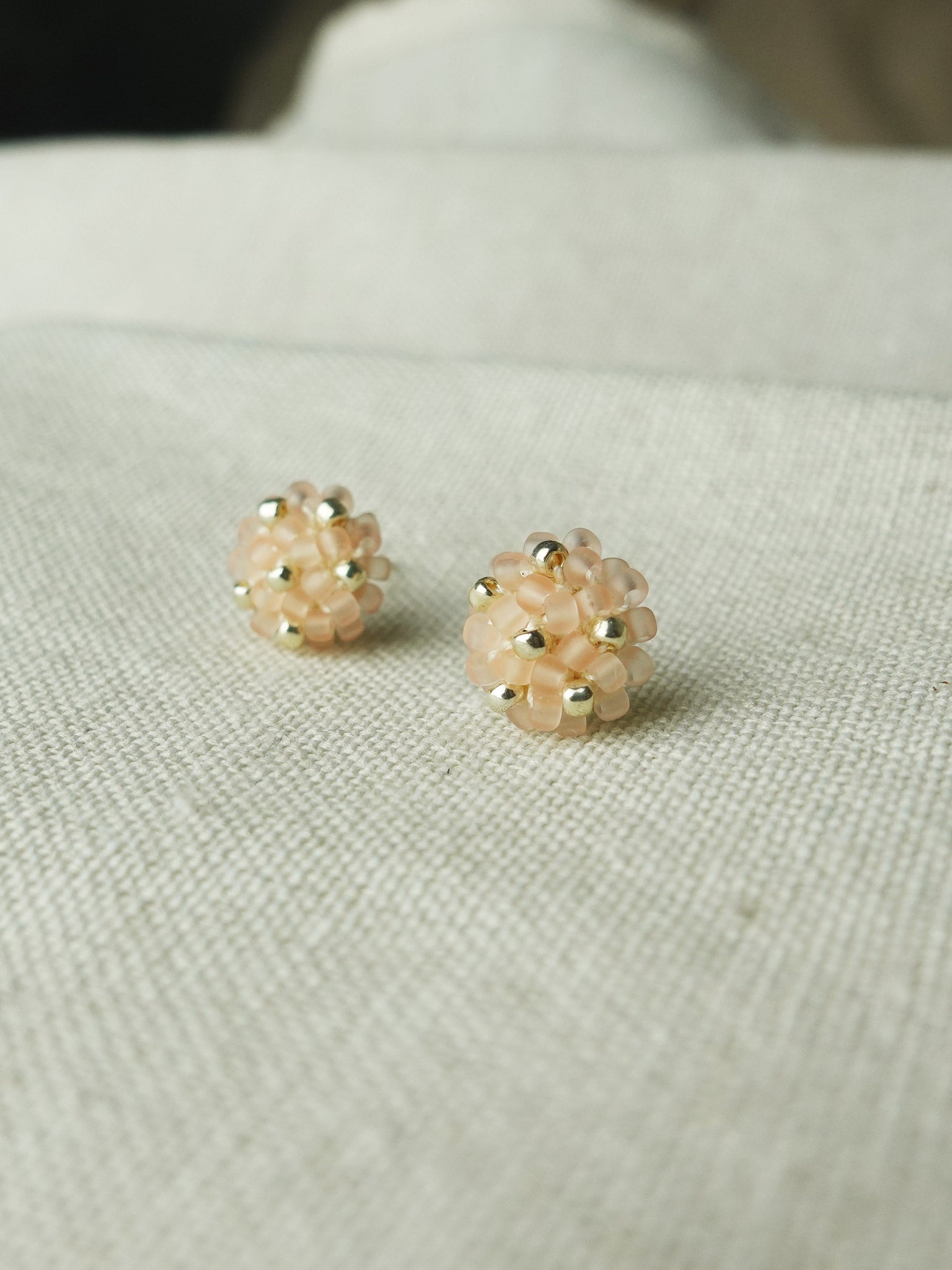 Star Dust Petite Stud Earrings in Blush Pink Front 1