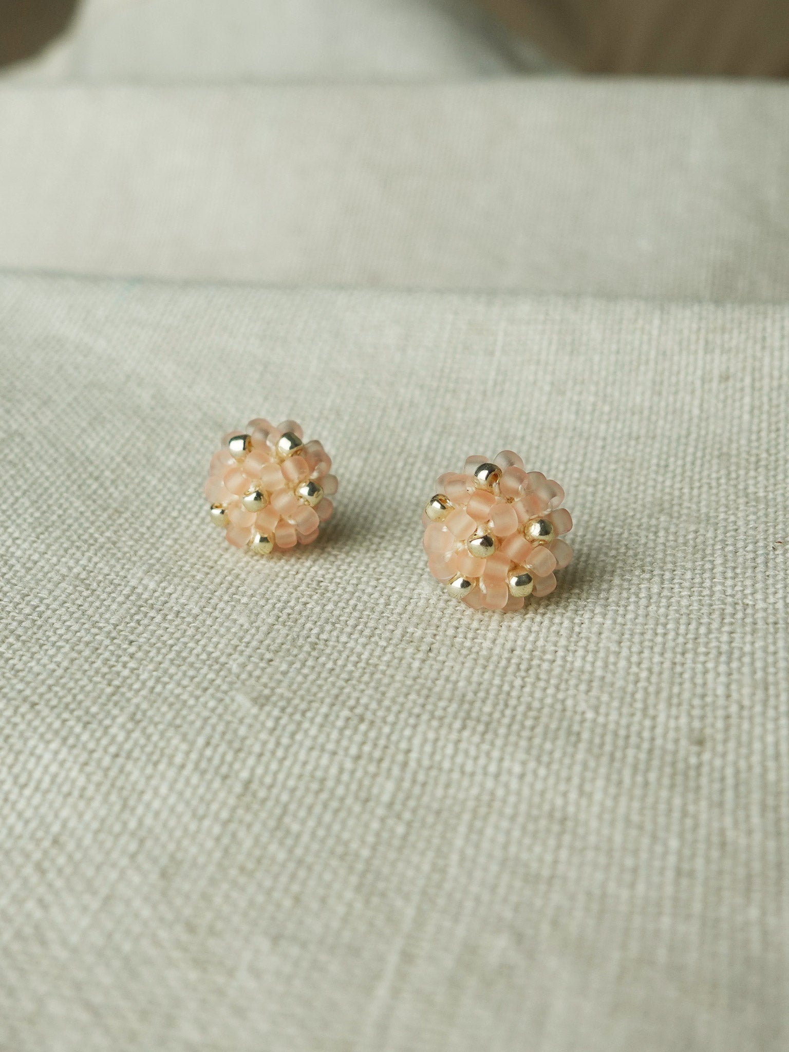 Star Dust Petite Stud Earrings in Blush Pink Front 2