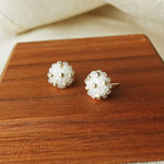 Star Dust Petite Stud Earrings in Cloud White Display