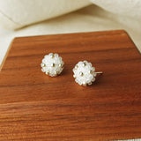 Star Dust Petite Stud Earrings in Cloud White Display
