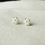 Star Dust Petite Stud Earrings in Cloud White Front 02