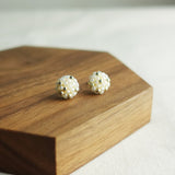 Star Dust Petite Stud Earrings in Ivory Left