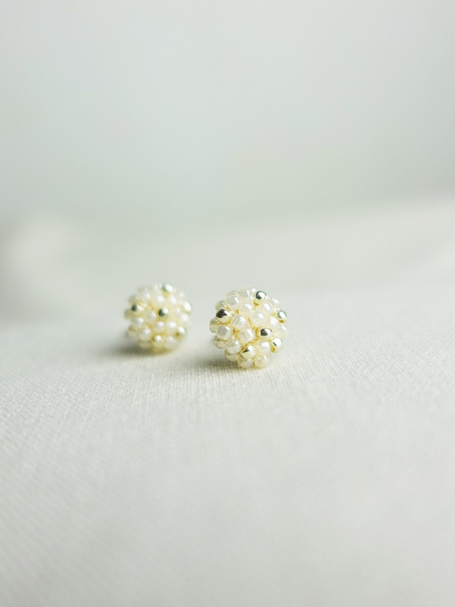 Star Dust Petite Stud Earrings in Ivory Right