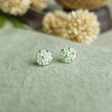 Star Dust Petite Stud Earrings in Mint Green Front