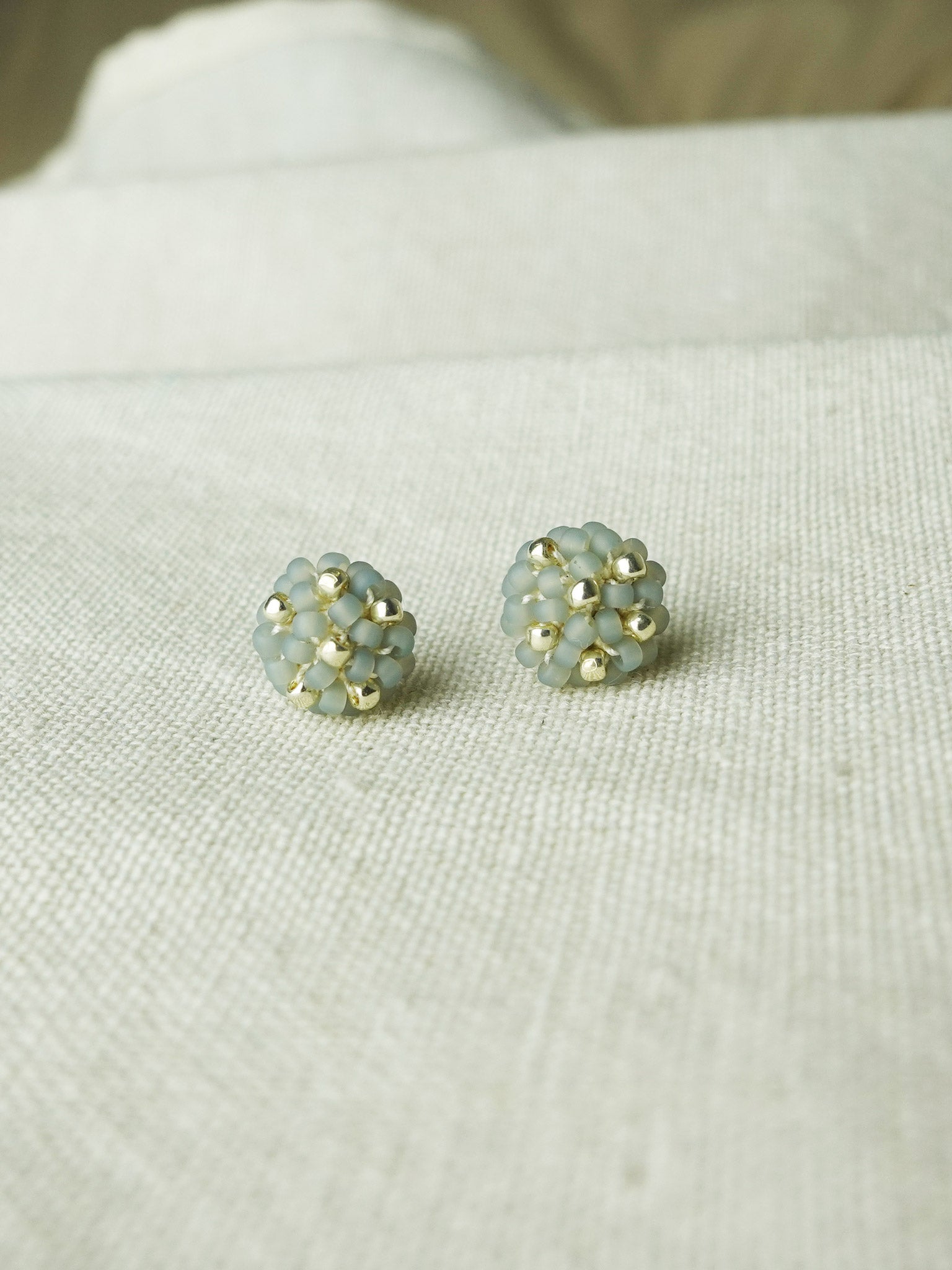 Star Dust Petite Stud Earrings in Smoke Grey Front 02
